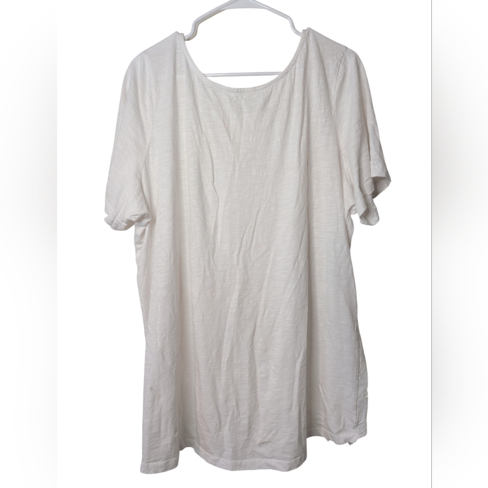 Luna Skies Casual White T-Shirt 3X